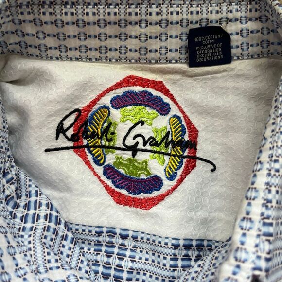 Robert Graham Intricate Geometric Weave Pattern French Cuff Button-Up Shirt XL - Picture 3 of 13
